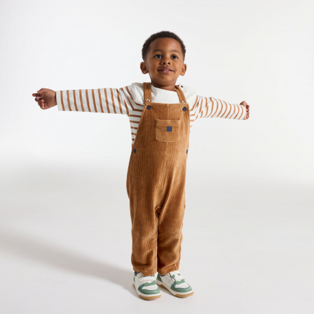 Obaibi Σαλοπέτα από κοτλέ βελούδο σε ανοιχτό καφέ για μωρά αγοράκια