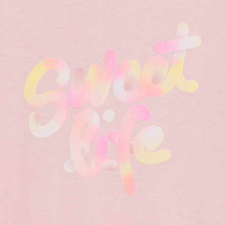 Okaidi Μπλούζα μακρυμάνικη με μήνυμα, ροζ για κορίτσια