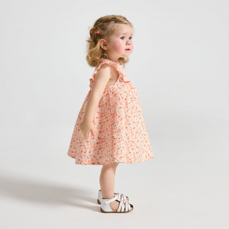 Obaibi Robe ample fruits orange bebe fille