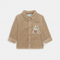Obaibi Πουκάμισο μπουφάν από κοτλέ βελούδο μπεζ για μωρά αγοράκια