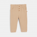 Obaibi Παντελόνι από βελούδο κοτλέ με ελαστική μέση μπεζ για μωρά κοριτσάκια