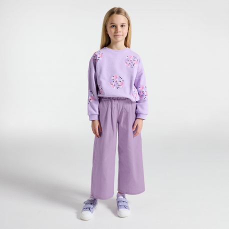 Okaidi Pantalon large a pinces mauve fille