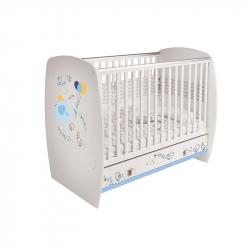 Βρεφικό κρεβάτι POLINI kids Simple White Elephant with Balloon