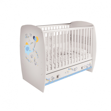 Βρεφικό κρεβάτι POLINI kids Simple White Elephant with Balloon