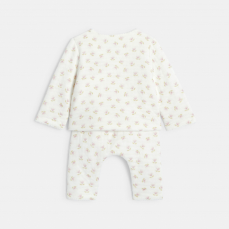 Obaibi Σύνολο από 3 βαμβακερά κομμάτια φλοράλ ροζ για νεογέννητα κοριτσάκια