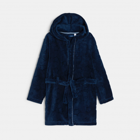 Okaidi Ρόμπα με κουκούλα από χοντρό φλις σε ναυτικό μπλε για αγόρια