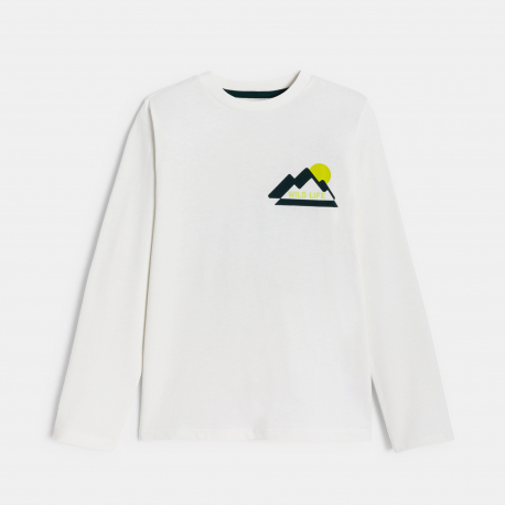 Okaidi Μπλούζα λευκή με μοτίφ για αγόρια