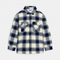 Okaidi Πουκάμισο μπουφάν καρό με εσωτερική επένδυση από φλις μπεζ για αγόρια