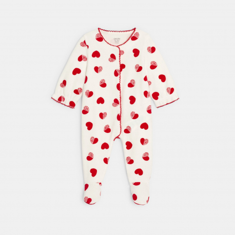 Obaibi Φορμάκι ύπνου από βελούδο, καρδιές, λευκό για μωρά κοριτσάκια