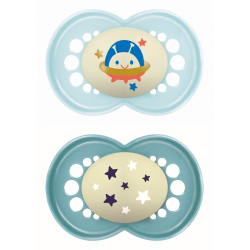 Πιπίλες MAM Original Night 16+ μηνών Αγόρι, σετ των 2