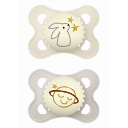 Πιπίλες MAM Original Night 2-6 μηνών Unisex, σετ των 2