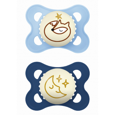 Πιπίλες MAM Original Night 2-6 μηνών Αγόρι, σετ των 2