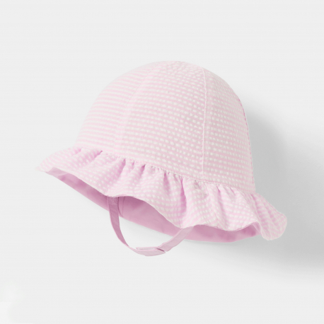 Obaibi Chapeau de soleil reversible rose bebe fille