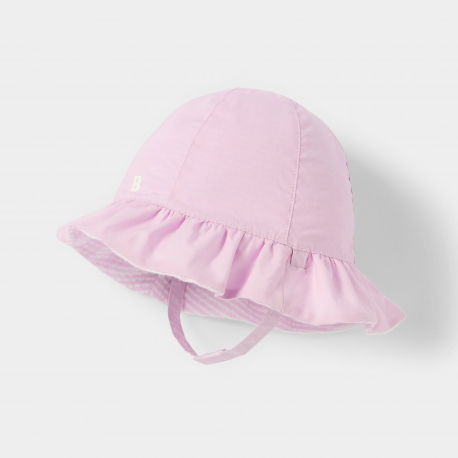 Obaibi Chapeau de soleil reversible rose bebe fille
