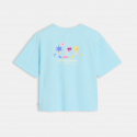 Okaidi T-shirt bleu manches courtes a motif Fille