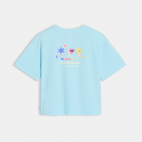 Okaidi T-shirt bleu manches courtes a motif Fille