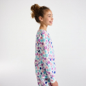 Okaidi Πιτζάμα 2 τεμαχίων από χνουδωτό ύφασμα φλοράλ, ροζ για κορίτσια