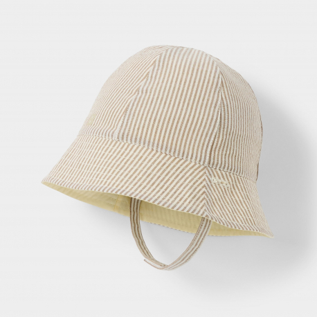 Obaibi Chapeau de soleil reversible beige bebe garcon