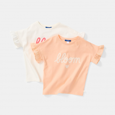 Okaidi T-shirt orange a volants Fille
