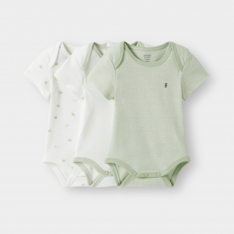 Obaibi Lot de 3 bodys verts naissance