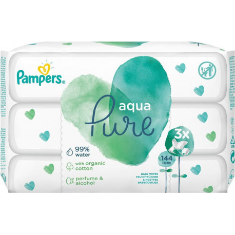 Μωρομάντηλα Pampers® Aqua Pure - Οικονομική συσκευασία 3 πακέτα των 48 τεμαχίων