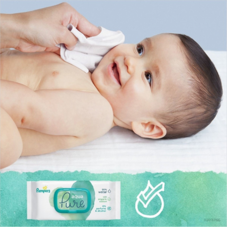 Pampers® μωρομάντηλα Aqua Pure - Οικονομική συσκευασία 3 πακέτα των 48 τεμαχίων