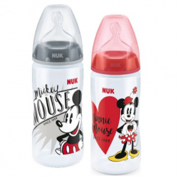 NUK® μπιμπερό First Choice+ με δείκτη ελέγχου θερμοκρασίας Mickey 300ml (1 τμχ)