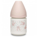 Suavinex μπιμπερό Hygge Pink Rabbit με θηλή Round αργής ροής 120ml (1τμχ)