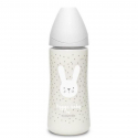 Suavinex μπιμπερό Hygge Baby Grey Rabbit με θηλή Round παχύρευστων τροφών (1τμχ)