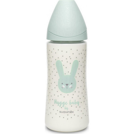 Suavinex μπιμπερό Hygge Mint Rabbit με θηλή Round παχύρευστων τροφών (1τμχ)