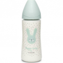 Suavinex μπιμπερό Hygge Mint Rabbit με θηλή Round παχύρευστων τροφών (1τμχ)