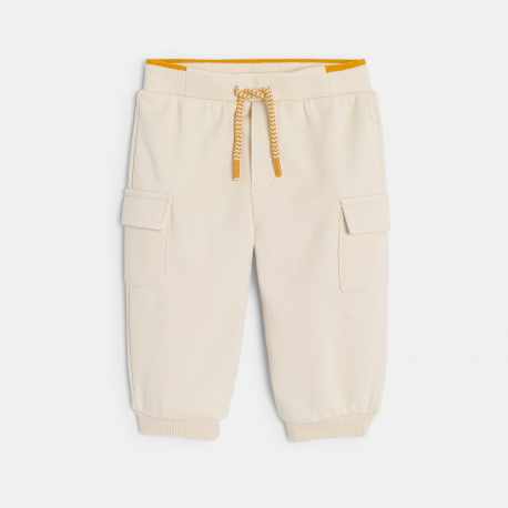 Obaibi Παντελόνι φόρμας από χνουδωτό ύφασμα μπεζ για μωρά κοριτσάκια