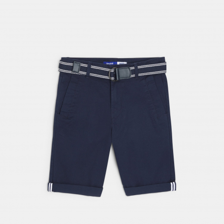 Okaidi Βερμούδα chino μονόχρωμη με ζώνη για αγόρια