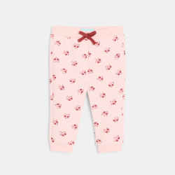 Obaibi Παντελόνι φόρμας από χνουδωτό ύφασμα, κόκκινο για μωρά κοριτσάκια