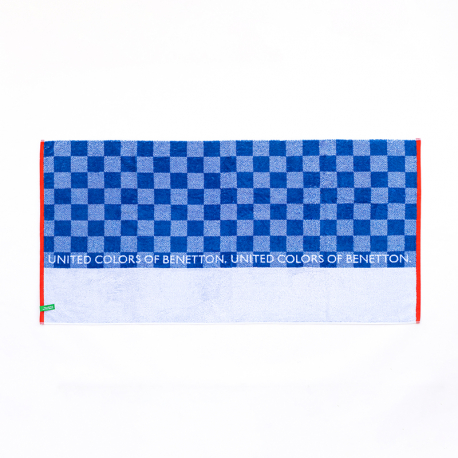 Πετσέτα θαλάσσης Benetton kids Blue Squares 70x140 cm