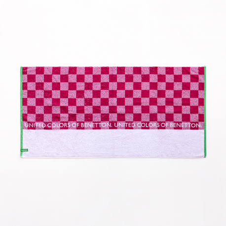 Πετσέτα θαλάσσης Benetton kids Pink Squares 70x140 cm