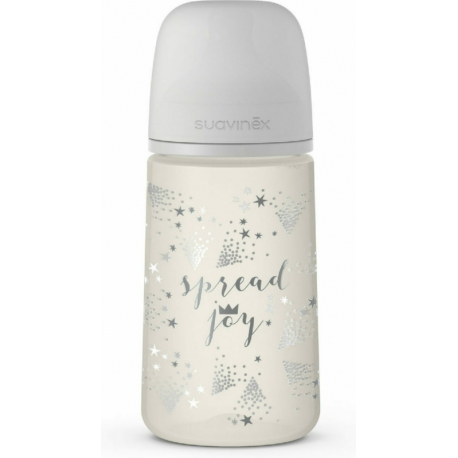 Suavinex μπιμπερό Spread Joy Silver με θηλή Physiological SX Pro M 270ml (1τμχ)