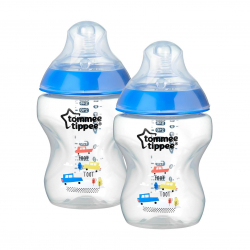 Tommee tippee μπιμπερό Closer to nature αργής ροής 260 ml 0M+, σετ των 2