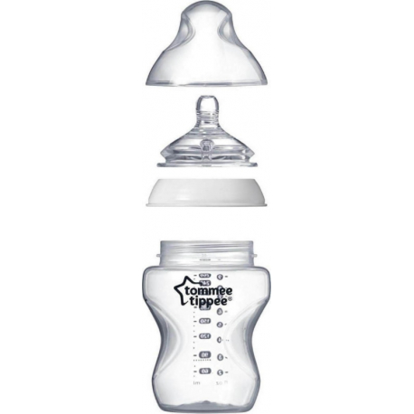 Μπιμπερό Tommee Tippee Closer to nature αργής ροής 260 ml 0M+, σετ των 2