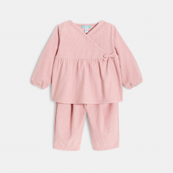 Obaibi Σύνολο από βελούδο ροζ για μωρά κοριτσάκια