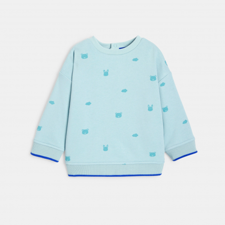 Obaibi Πουλόβερ υφασμάτινο με μοτίφ ζωάκια μπλε για μωρά αγοράκια