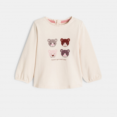 Obaibi Μπλούζα μπεζ με μοτίφ ζώα για μωρά κοριτσάκια