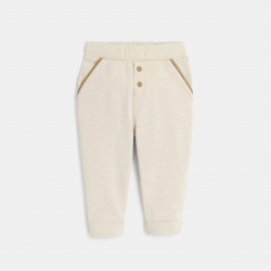 Obaibi Pantalon jersey leger beige bebe garcon