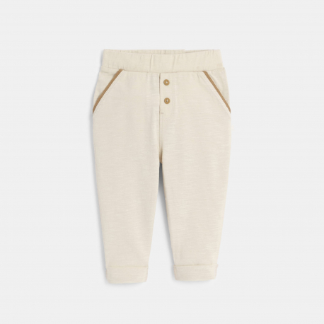 Obaibi Pantalon jersey leger beige bebe garcon