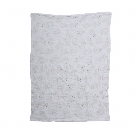 Κουβερτάκι αγκαλιάς βαμβακερή και αρκουδάκι Nef-Nef Homeware Teddy 75x100 cm