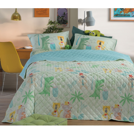 Κουβερλί μονό microfiber Nef-Nef Homeware Jungle Music 180x240 cm