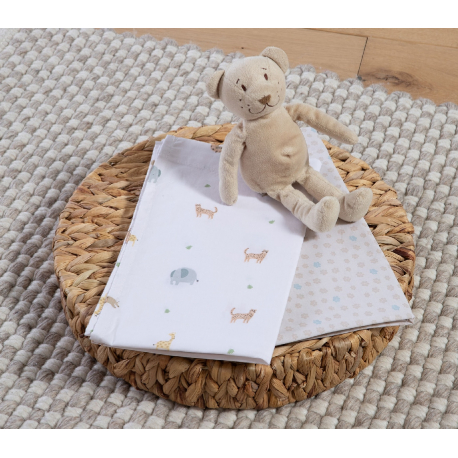 Σεντόνια λίκνου 2τμχ Nef-Nef Homeware Jungle In Motion