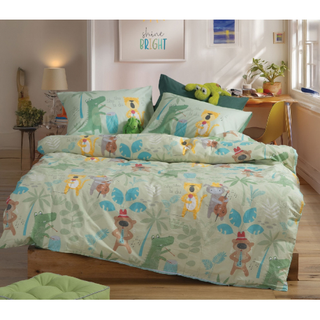 Σεντόνια μονά 3τμχ Nef-Nef Homeware Jungle Music