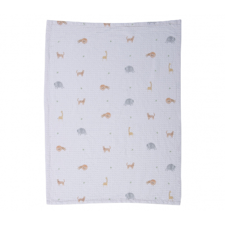 Κουβέρτα πικέ κούνιας Nef-Nef Homeware Jungle In Motion 110x150 cm