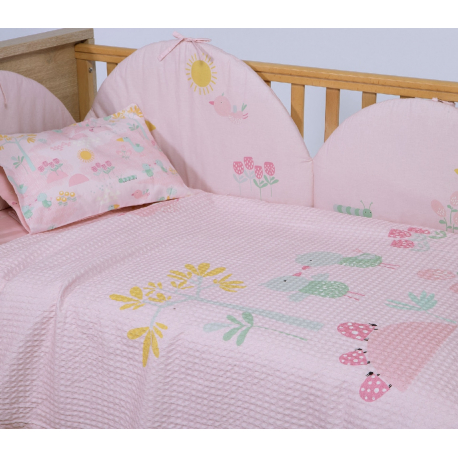 Κουβέρτα πικέ κούνιας Nef-Nef Homeware Spring Hapiness 110x150 cm